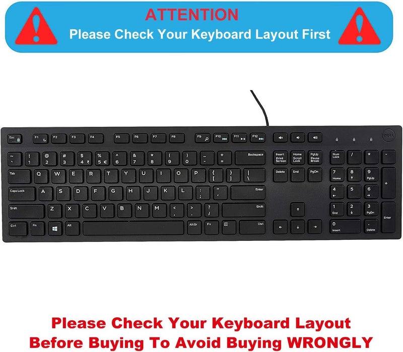MUBUY-GOL Keyboard Cover Skin for Dell KM636 KB216 KB216t KB216d KB216p Wired & Wireless Keyboard, Dell Optiplex 5250 3050 3240 5460 7450 7050, Dell Inspiron Desktop 24" 27" 5400 5490 7700 7790 3475 3670 3477 - Image 2